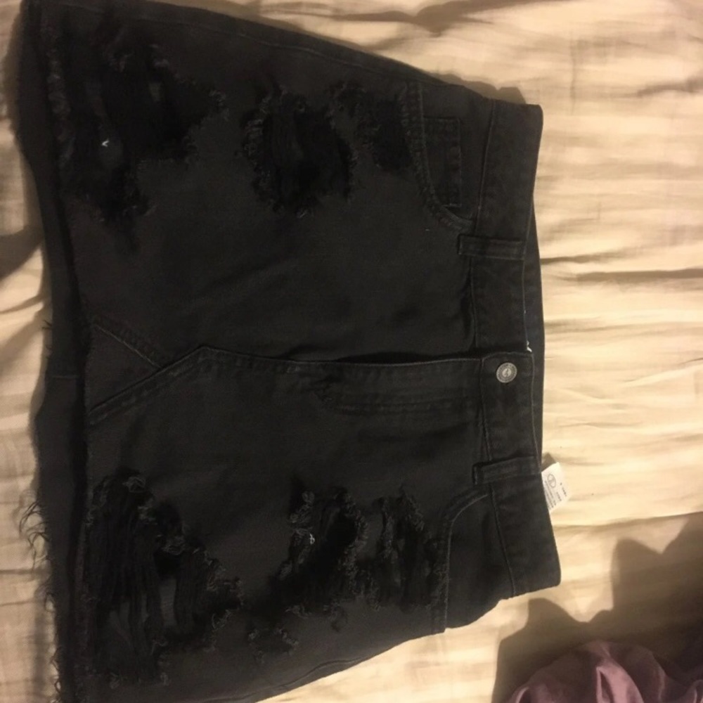 Hollister black denim skirt